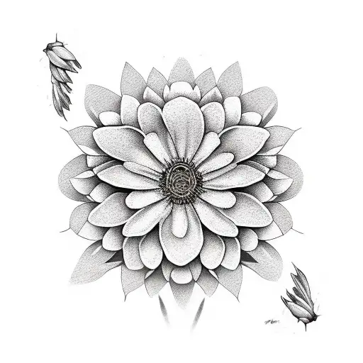 aster flower tattoo design idea