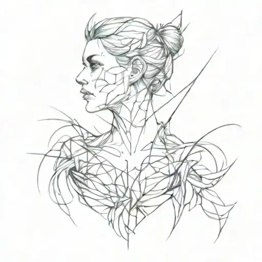 left collar bone fractured tattoo design idea