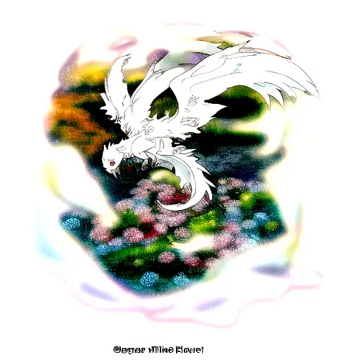 white dragon with flowers and howls moving castle  tattoo design idea