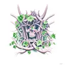 Devil's fork with ivy underground tattoo design idea