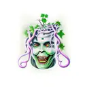 Devil's fork with ivy underground tattoo design idea