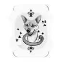 A playing card deck with each card featuring a different breed of dog or species of snake tattoo design idea