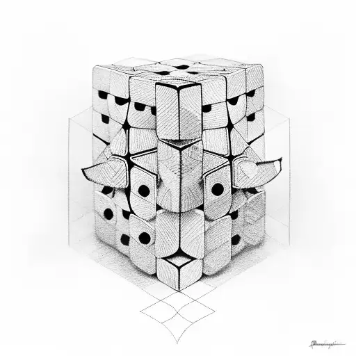 Rubik's cube with Leon tattoo design idea