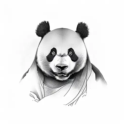 panda in BMW tattoo design idea