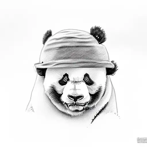 panda drive in cabriolet BMW tattoo design idea