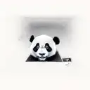 panda in BMW tattoo design idea
