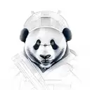 panda in BMW tattoo design idea