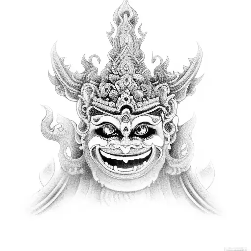 surfing waves bali temple  tattoo design idea