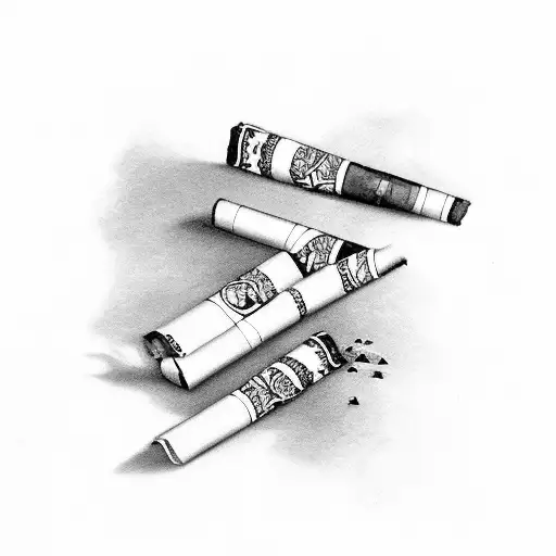 cigarette and alcohol tattoo design idea