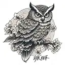 Japanese style owl tattoo sketch tattoo design idea