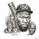 50 cent never die 9 shots tattoo design idea