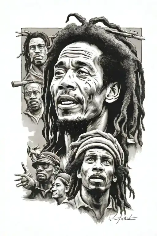 bob marley malcolm X martin lukther king mike tyson tattoo design idea