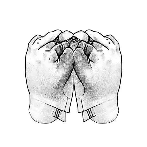 Muay Thai gloves with ancient Greek architecture tattoo design idea
