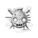 Combine elements from Pixar movies and 3D animation to create a futuristic farm scene tattoo design idea