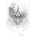 garden warrior  tattoo design idea