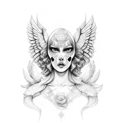 alas de angel tattoo design idea
