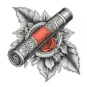 shotgun shell with the name russ tattoo design idea