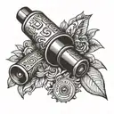 shotgun shell with the name russ tattoo design idea