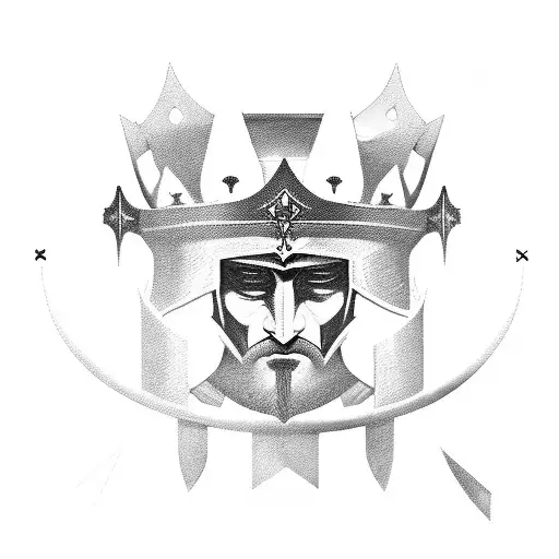 king and templar knight chess crown queen jester tattoo design idea