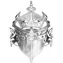king and templar knight chess crown queen jester tattoo design idea