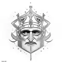 king and templar knight chess crown queen jester tattoo design idea