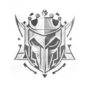 king and templar knight chess crown queen jester tattoo design idea