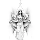 biblical angel tattoo design idea