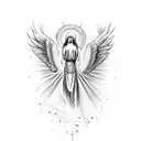 biblical angel tattoo design idea