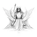biblical angel tattoo design idea