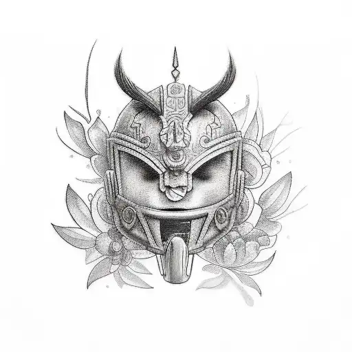 a warrior taking care of a garden tattoo design idea