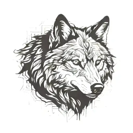 wolf head tattoo design idea