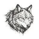 wolf head tattoo design idea