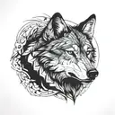 wolf head tattoo design idea