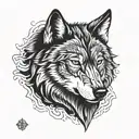 wolf head tattoo design idea