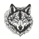 wolf head tattoo design idea