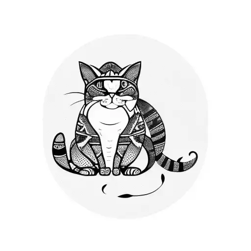 mix cat and toad tattoo design idea