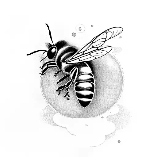 Bee, ginger, birds, sun, ocean tattoo design idea