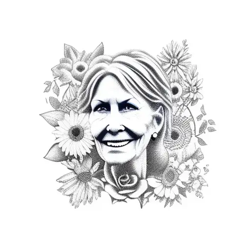 Garden mom memorial  tattoo design idea