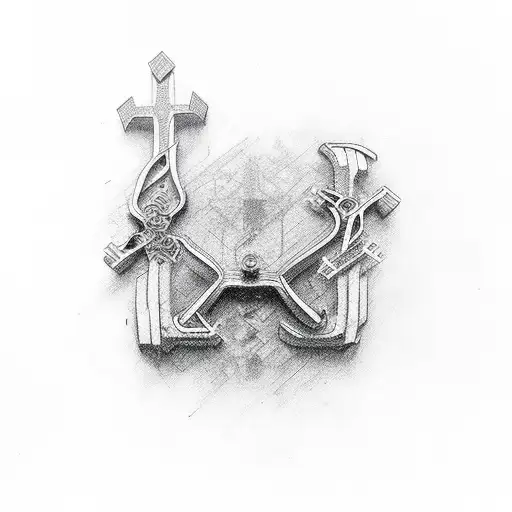 cristian wrenches cross tattoo design idea