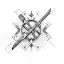 wrench cross tattoo design idea