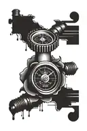 spark plug rose speedometer tattoo design idea