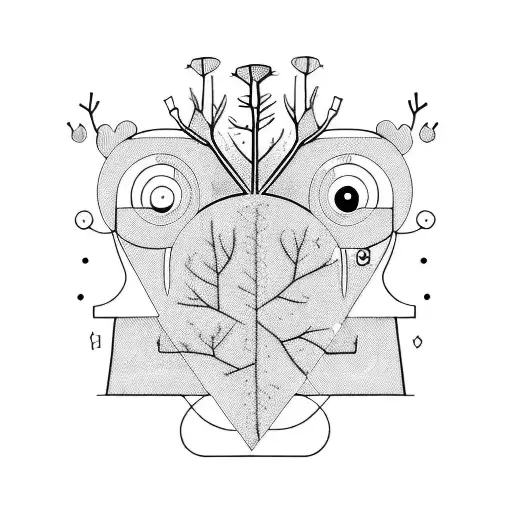 anxiety with tree tattoo design idea