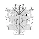 anxiety with tree tattoo design idea