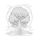 anxiety with tree tattoo design idea