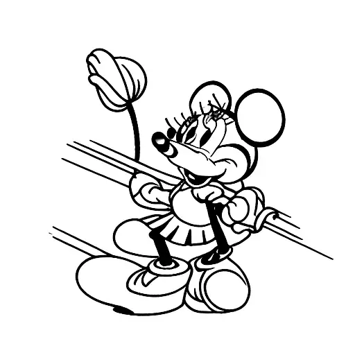 Minnie avec prenom tattoo design idea