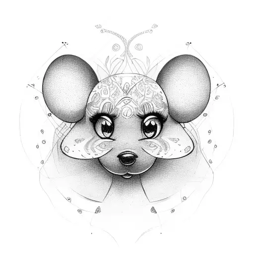 Minnie avec prenom tattoo design idea