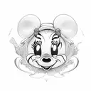 Minnie avec prenom tattoo design idea