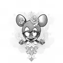 Minnie avec prenom tattoo design idea