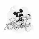 Minnie avec prenom tattoo design idea