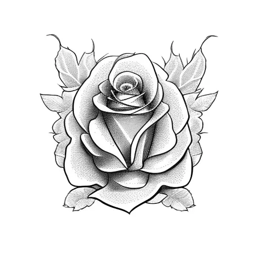 beauty and the beast rose in a vase tattoo design idea